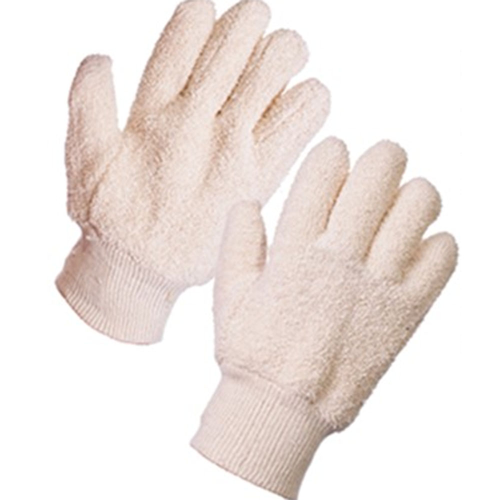Terry Cotton Gloves with knit wrist Gauntlets style
