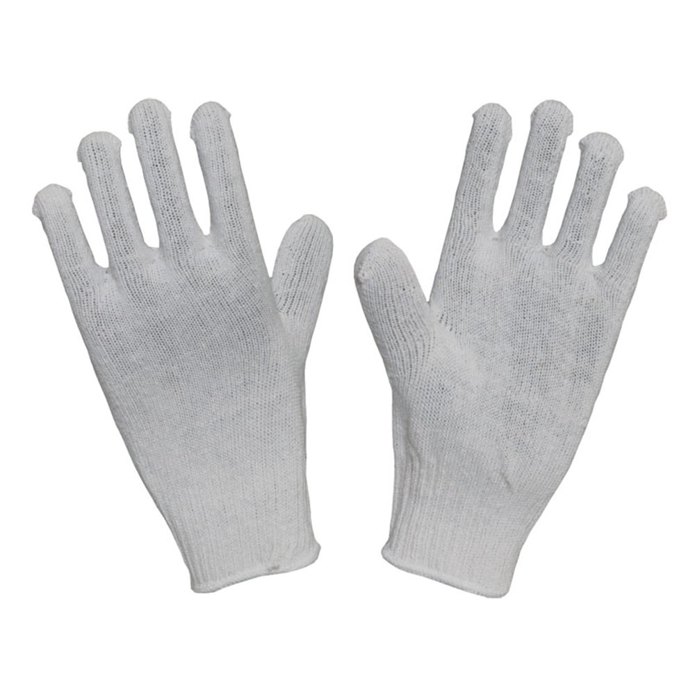 White Seamless Knitted Gloves
