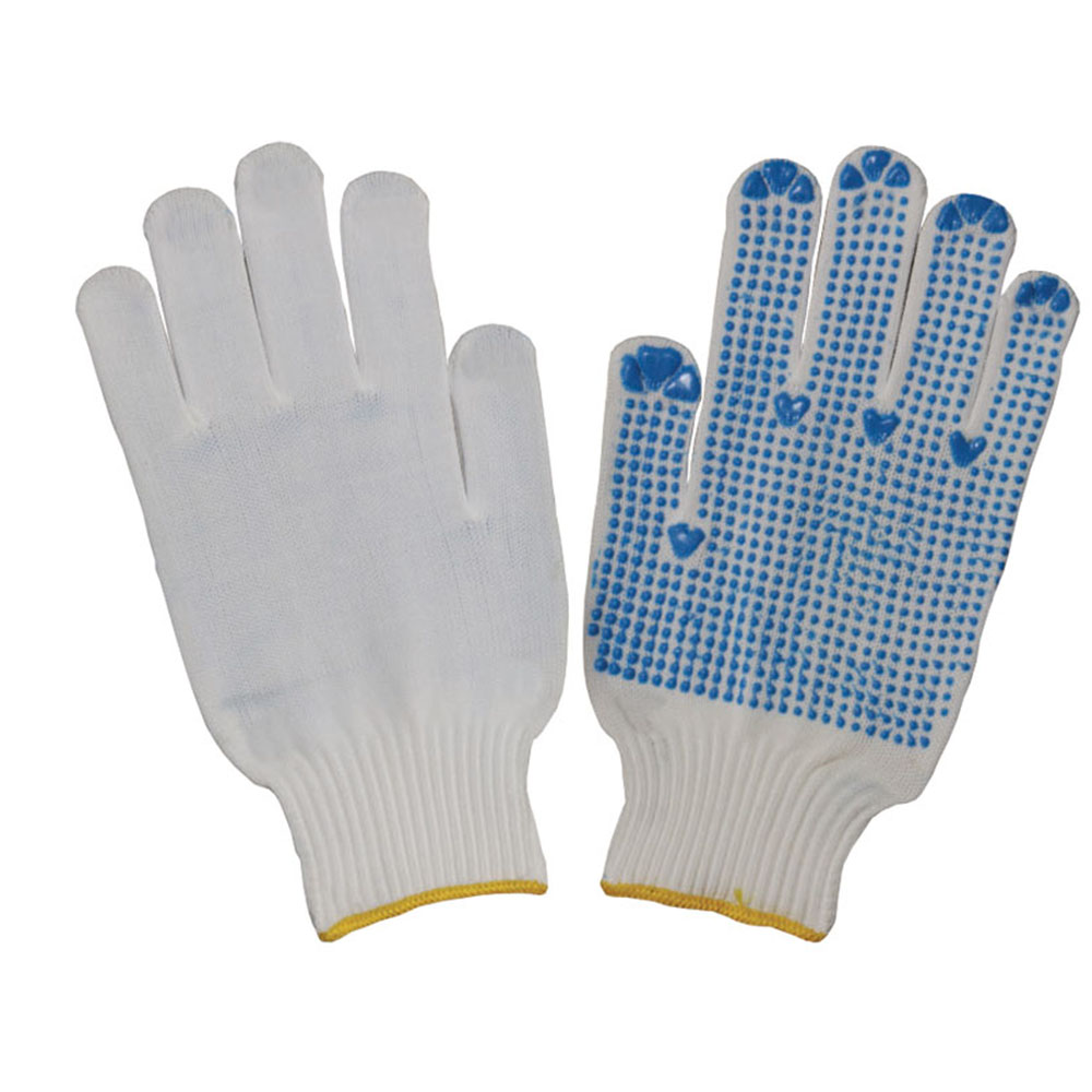 Polyamide gloves with PVC dots