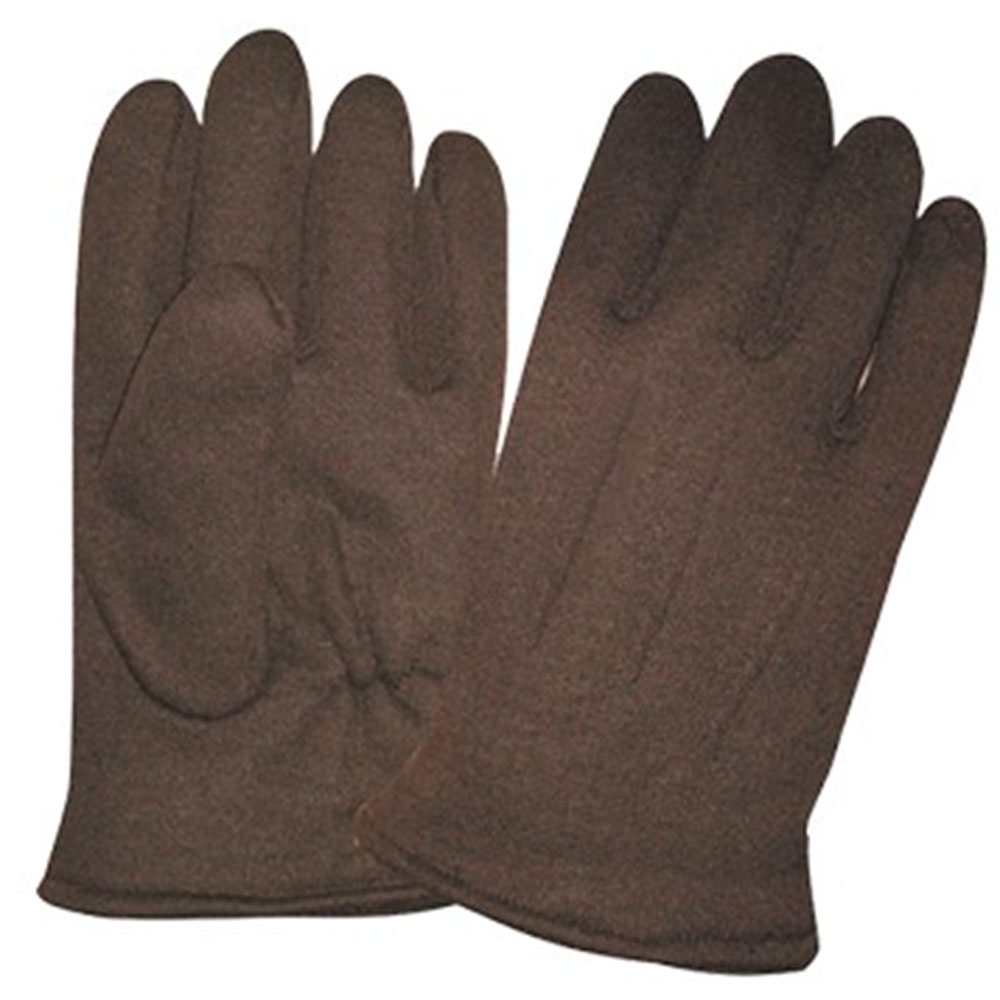 Brown Jersey Gloves with red Lining