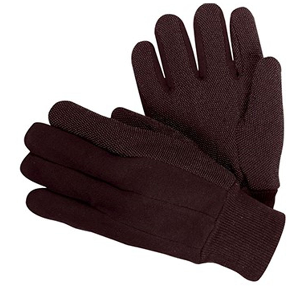 Jersey Brown Gloves With knit wrist