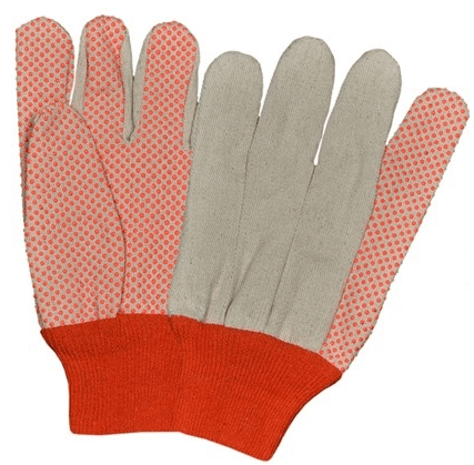 Drill Canvas Gloves with Fluorescent PVC Dots