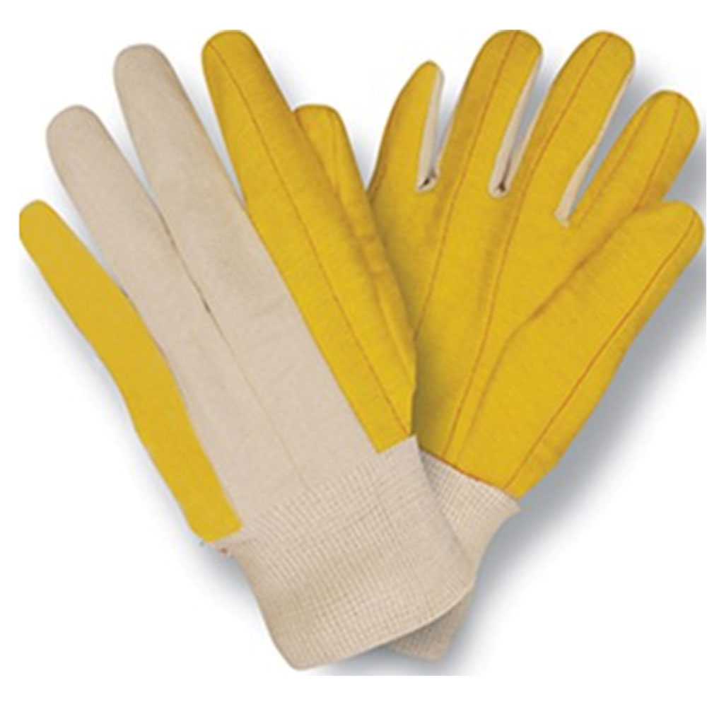Yellow Corduroy Palm Gloves with Natural Knit Wrist