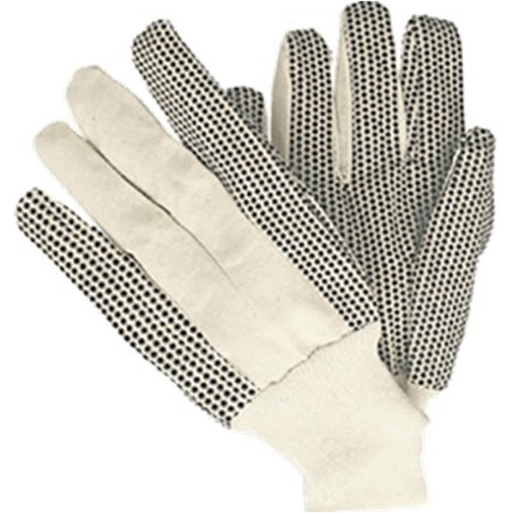 Drill Dotted Gloves with Natural Knitted Wrist